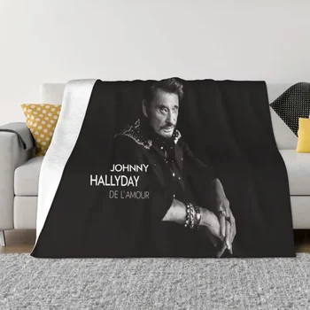 Johnny Hallyday Pătură de Lână Moale de Primăvară de Toamnă Flanel Cald Franța Mucisian Arunca Pături pentru Canapea Masina lenjerie de Pat Cuvertura de pat