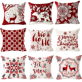 Merry Crăciun fulg de nea ursul roșu lenjerie de pat perna decorativa acoperi acasă decorative canapea față de pernă față de pernă 45x45