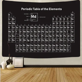 Tabelul Periodic al Elementelor Chimie Tapiserie Știință Agățat de Perete de Artă Tema Dormitor Cameră Acasă Decoratiuni Agățat Perdea