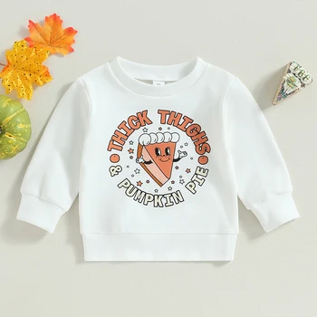 SUNSIOM Copilul Hanorac cu Maneca Lunga Echipajul Gât Litere Plăcintă Imprimare Tricou Haine Halloween pentru Fete Băieți 0-3ani