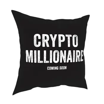 Crypto Milionar Pernă Acoperă Pernă Decorativă Cryptocurrency Bitcoin Ethereum Btc Blockchain Pillowcover Decor Acasă