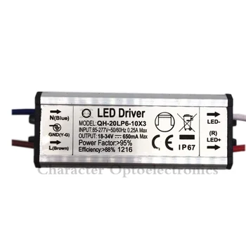 1buc/lot 6-10x3w 20W LED Driver DC18-34v 650mA de Alimentare rezistent la apa IP67 Curent Constant Driver Pentru Proiector