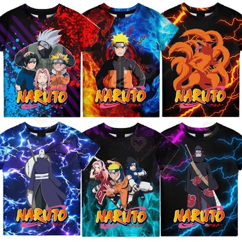 Desene animate Anime Model Naruto T-shirt cu Maneci Scurte Anime Harajuku Huoying Periferice Seria 3D Imprimate T-shirt pentru Copii