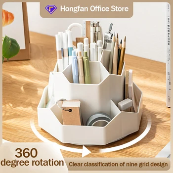 Hongfan Magazinul Office Nouă Celulă De Plastic Rotativ Suport Stilou Desktop Papetărie De Stocare Cu Mai Multe Opțiuni Disponibile