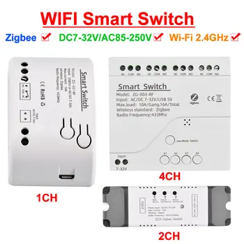1CH/2CH/4CH Inteligent Comutator RF Module DC 7-32V AC85-250V WiFi Remote Control Releu Comuta Modul de a se Potrivi pentru cele Mai multe Zigbee Hub