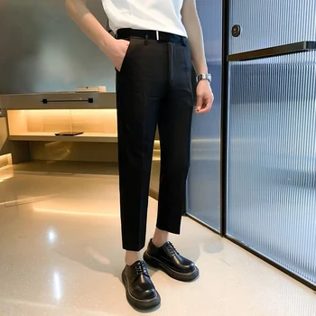 Moda De Primăvară Pentru Bărbați Pantaloni De Culoare Solidă Joggeri Streetwear Stil Coreean De Agrement Pantaloni Sex Masculin Liber Buzunare 2023 Pantaloni Casual Y387