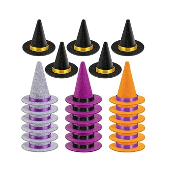 23 BUC Mini Pălării de Vrăjitoare de Halloween Simțit 4 Culoare Pălării de Vrăjitoare Simțit Pălării de Vrăjitoare de Halloween Sticla de Vin Decor Petrecere 7 X 8 cm