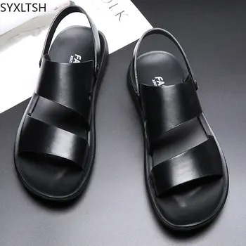 Sandale de Lux de Designer, Pantofi de Vara pentru Bărbați Sandale pentru Bărbați Tobogane de Pantofi de Piele pentru Barbati Sandale de Plaja сандалии мужские летние