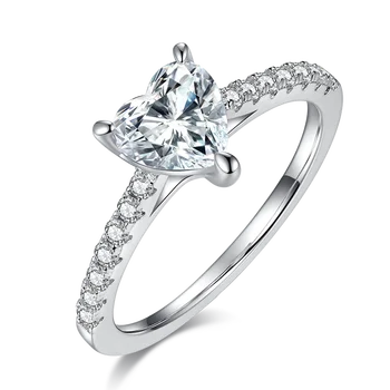 SGARIT S925 Argint Inima Genial Tăiat Trupa Inel Clasic de Bijuterii 1CT Moissanite VVS1 Culoare D Diamant Fin Femeie Ring