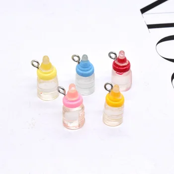 10buc Mini Suzeta Sticla Drăguț Rășină Farmece Lapte pentru Copii Flacon Farmece a Face Diy Cercei Bratara Pandantiv Bijuterii Accesorii