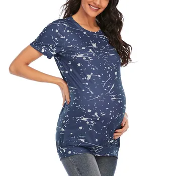 Culoare solidă Femeile Gravide Haine de Maternitate Pentru Alăptare Maneci Scurte Moale Subțire Topuri Sarcinii Bluza tricou Haine Ropa