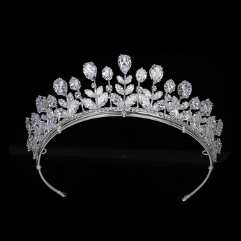Coroana HADIYANA Zircon Bentita Mireasa Crown Atmosfera Eleganta Doamnelor Pălării de Partid Coroana de Nunta Accesorii de Par BC3356