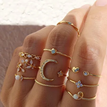 bohemia reglabil femei inele hippie, bijuterii inel de șarpe set de inele de oțel inoxidabil fraier deget inelul bts accesorios bijuterii