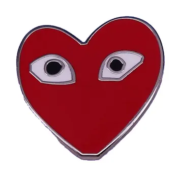 Ochii, Cu Inima Logo-Ul De Moda Insigna Creative Desene Animate Metal Brosa Geanta Rucsac Pălărie Guler Rever Pin Bărbați Femei Bijuterii Cadou