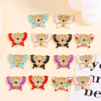 15 buc 15*20MM Aliaj Email Colorat Fluture Farmecul Delicat Pandantiv pentru Femei pentru DIY Colier Cercei Bijuterii de Luare Dotari
