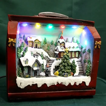 2024 Crăciun Zăpadă de Iarnă Scena Gravitează în Copaci Acasă Decoratiuni Xmas USB Și Muzică Joc Creativ Petrecere Casa Ornamente
