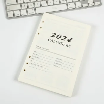 2024 Agenda de zi cu Zi Plannerr A5 Notebook Versiunea în limba engleză Loose Frunze de Înlocuire de Bază de zi cu Zi Pentru a Face Lista volante Rechizite de Birou