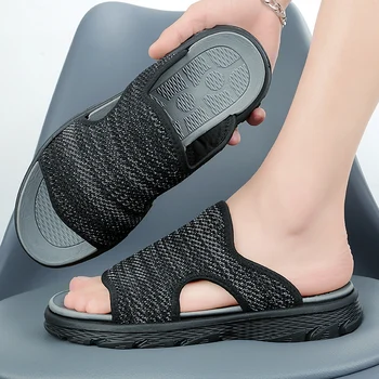 Fujeak Moda Sandale Confortabile Vara ochiurilor de Plasă Respirabil Pantofi Plus Dimensiune 45 Ușoare Pantofi pentru Bărbați în aer liber, Non-alunecare Papuci