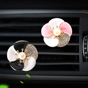 Pearl Floare De Aer Conditionat De Evacuare A Aerului Parfum Clip Creativ Aromoterapie Clip Moda Mașină Camellia Ornamente