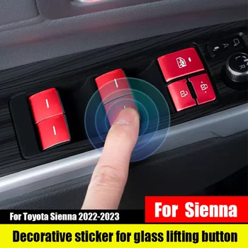 Pentru Toyota Sienna 2023 2022 2021 Pahar de ridicare panou buton autocolant decorativ realizat din material de aliaj de aluminiu