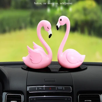 Creativ Pink Swan Decor Masina Flamingo Moda Drăguț Auto Consola Centrală Decor Masina De Sex Feminin
