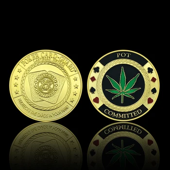 Noroc Chips-Uri De Monede De Metal Moda Poker Card Guard Chips-Uri Placate Cu Aur De Monede 1.6*0.1 Inch Norocos Provocare De Colectare De Monede