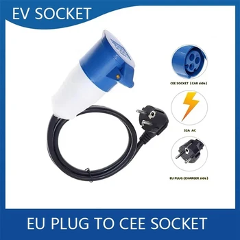 1 Bucată Încărcător EV Adaptor Conector 16A 0,5 M UE CONECTAȚI La Priză Cee ABS Pentru Vehicule Electrice Auto Tip 2 Tip 1