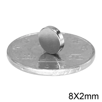 20~600PCS 8x2 mm Magnet Neodim 8mmx2mm Puternic Rotunde cu statut Permanent Magnet 8x2mm Magnetic Puternic Magnet Disc Foaie 8*2 mm