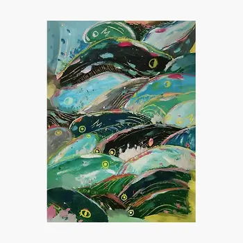 Ponyo Este Valuri Poster Sitcker pentru Laptop Imprima Acasa Sticle de Apă Amuzant Decoratiuni de Arta Depozitare Anime Fereastră Mașină de Fundal