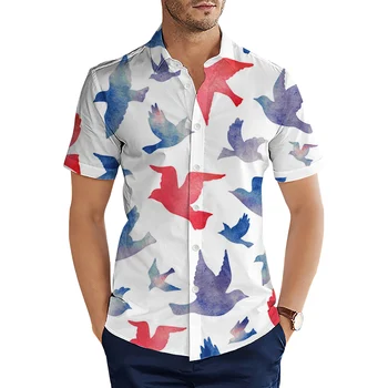 HX Moda Barbati Tricouri Simplu Porumbel Arta 3D Peste Tot Tricouri Imprimate Casual pentru Bărbați Îmbrăcăminte de Vară, Topuri Camisas Dropshipping