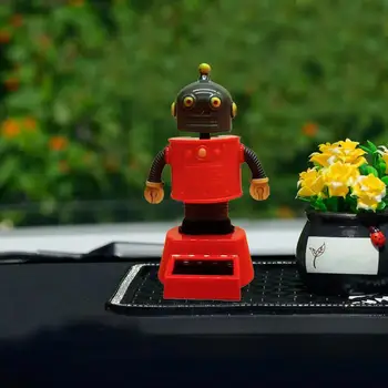 Tabloul De Bord Bobblehead Robot Se Agită Capul Jucărie De Bord Cadouri Automată Tremura Capul De Păpușă Solare Accesorii De Interior