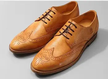 Handmade maro Sculptate bocanc pantofi pentru barbati din Piele de Înaltă Calitate Retro pantofi pentru Bărbați de Moda casual, pantofi