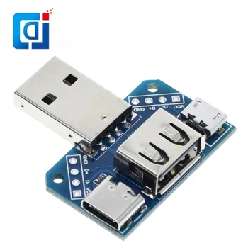 JCD USB Capul Tabloul Masculin Conector USB de Tip c, Micro USB Feminin 2.54-4P testul de transfer bord adaptor USB placa XY-USB4