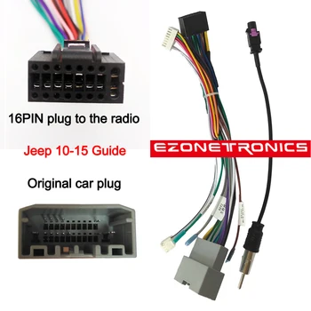 1-Auto 2Din DVD Cablu Plug Canbus cutie Montaj Adaptor Dash Kituri Pentru Jeep 10-15 Linie de Ghidare Pack-RZC Antena Radio RZC jucător de Radio