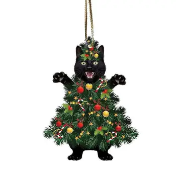 Amuzant De Crăciun Creative Acrilic Black Cat Pandantiv Delicat Practice Copac Xmas Decor Durabil Hangable Ornamente Copii Cadou
