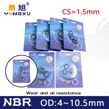 Cutie cauciuc nitril NBR etanșare cu inel O grosime de CS 1.5 mm OD 4/4.5/5/5.5/6/6.5/7/7.5/8/8.5/9/9.5/10/10.5 mm Garnitura oring rezistent la apa