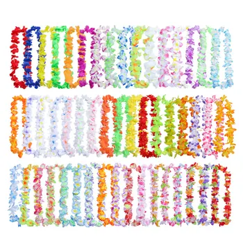 50pcs/pachet Flori Artificiale Lei Pânză de Mătase de Lux Ghirlanda Colier Durabil Agățat de Moda Colorat Usoare Partid Decor