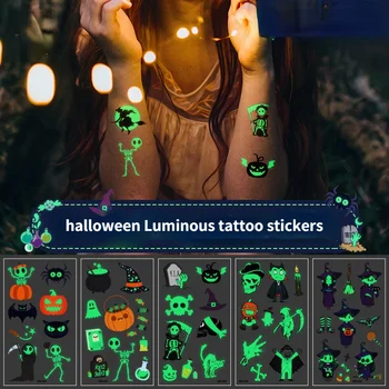 10buc Halloween Tatuaje Temporare Luminoase rezistent la apa de Desene animate de Halloween Tatuaje, Autocolante pentru Copii Băieți Fete Favoruri de Partid
