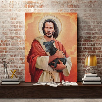 Modular Panza Pictura Meme Isus Decor Acasă Keanu Reeves Imagini Moderne Câine De Companie Imprimate, Poster Pentru Camera De Zi De Perete De Arta