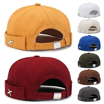 Brimless Capace De Craniu Epocă Dom Pălărie Hip Hop Pălării Beanie Bărbați Docker Marinar Capac Toamna Nu Vizorul Șapcă De Baseball Bumbac Snapback Hat