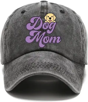 Câinele Mama Dificultate Spălat Șapcă de Baseball Negru, de Epocă Reglabil Capac de Bumbac, Ziua de nastere pentru Mama, Bunica,Pălăria pentru Iubitor de Câine Mama