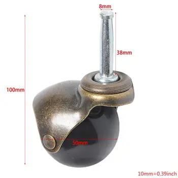 2 inch role Pivotante Roți Antique Brass Ball Caster cu Tulpina Lunga Total 330lbs Capacitate de Mobilier de Înlocuire (Set de roți