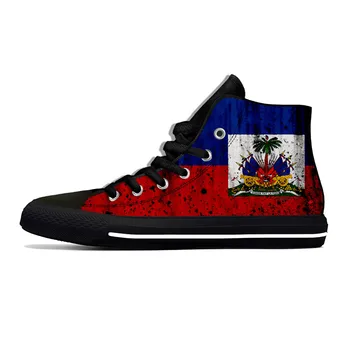 Haiti Haiti Pavilion Mândrie Patriotică Moda Amuzant Casual, Pantofi de Pânză de Înaltă Top Respirabil Usoare de Imprimare 3D Bărbați Femei Adidași