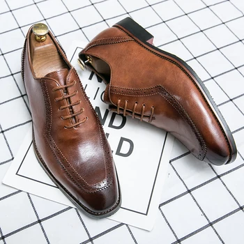 Stil britanic Barbati din Piele Pantofi High-end Banchet Rochie Pantofi pentru Bărbați Pantofi de Nunta pentru Bărbați Conferință de Pantofi de Afaceri