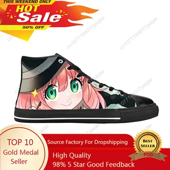 Hot Anime Japonez Manga Spion X Familiei Anya Falsificator Casual Pânză Pantofi de Înaltă Top Confortabil Respirabil Imprimare 3D Bărbați Femei Adidași