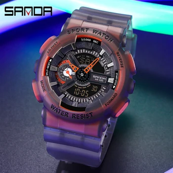 Sanda noi 3029 ceas luminos personalitate de moda Ceas Electronic de fluorescență ceas Shell Man Watch