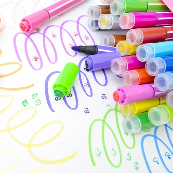 12 Culoare Stilou De Culoare Ștampilă Sigiliu Lavabil Watercolor Pen Pictura Perie Perie De Culoare Marker Seturi Pentru Copii