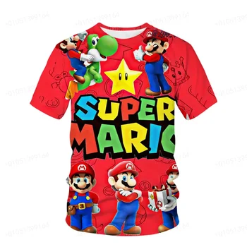 2024 vară stil nou Super Mario creative de imprimare 3-14 ani pentru copii T-shirt sport în aer liber, respirabil cu uscare rapida băiat
