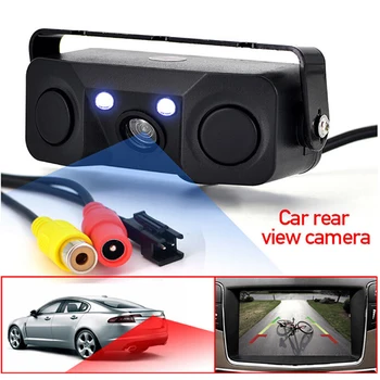 3 in 1 Auto Senzor de Parcare Auto Reverse Backup Camera retrovizoare cu 2 Detector de Radar Senzori Indicator Alarmă Buzzer Camera Auto