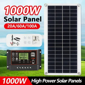 20W-1000W Panou Solar 12V Celule Solare 100A Controller Panou Solar pentru Telefon RV Masina MP3 PAD Încărcător Exterioare de Alimentare de la Baterie de Camping